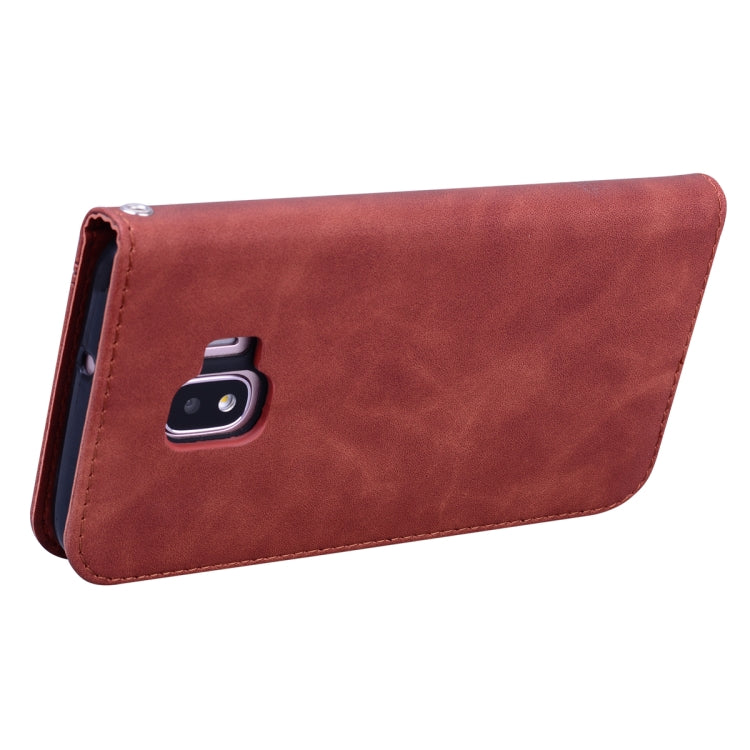 For Samsung Galaxy J2 Core Frosted Business Magnetic Horizontal Flip PU Leather Case with Holder & Card Slot & Lanyard