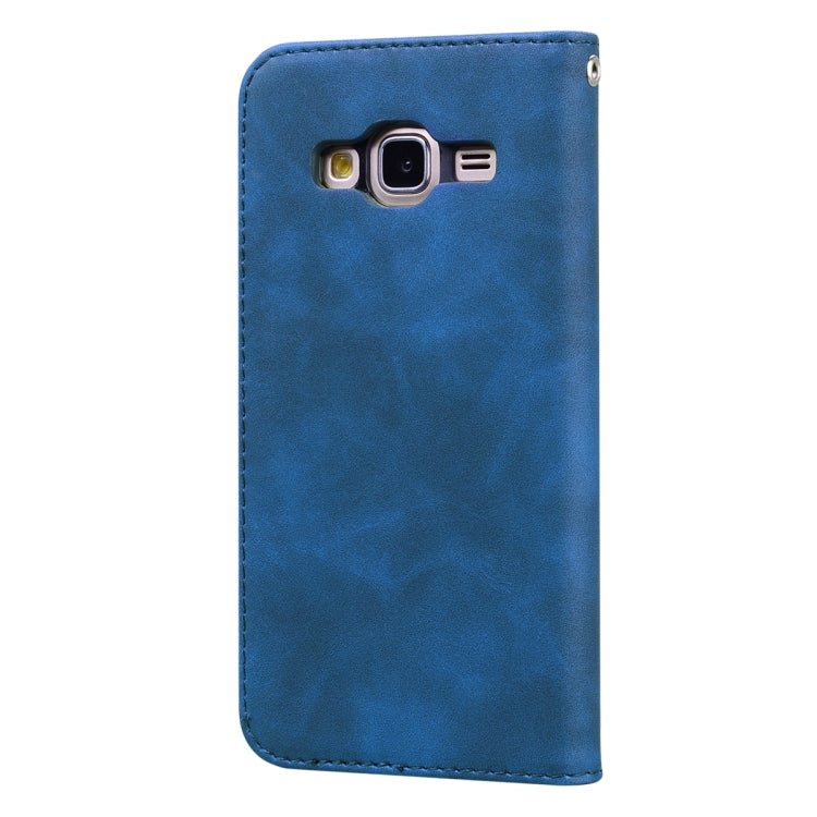 For Samsung Galaxy J3 (2016) Frosted Business Magnetic Horizontal Flip PU Leather Case with Holder & Card Slot & Lanyard