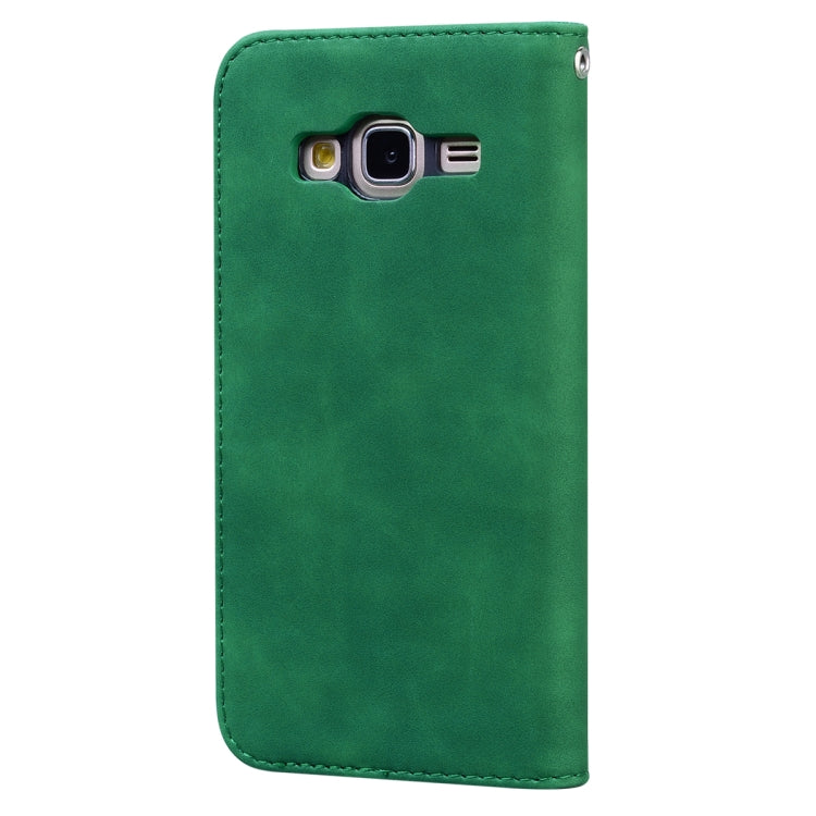 For Samsung Galaxy J3 (2016) Frosted Business Magnetic Horizontal Flip PU Leather Case with Holder & Card Slot & Lanyard