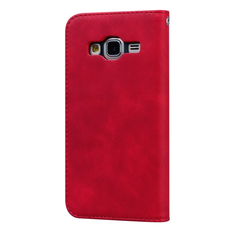 For Samsung Galaxy J3 (2016) Frosted Business Magnetic Horizontal Flip PU Leather Case with Holder & Card Slot & Lanyard