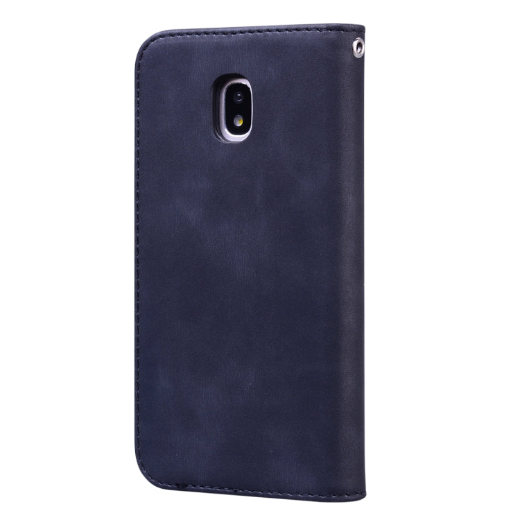 For Samsung Galaxy J3 / J330  (EU)  Frosted Business Magnetic Horizontal Flip PU Leather Case with Holder & Card Slot & Lanyard