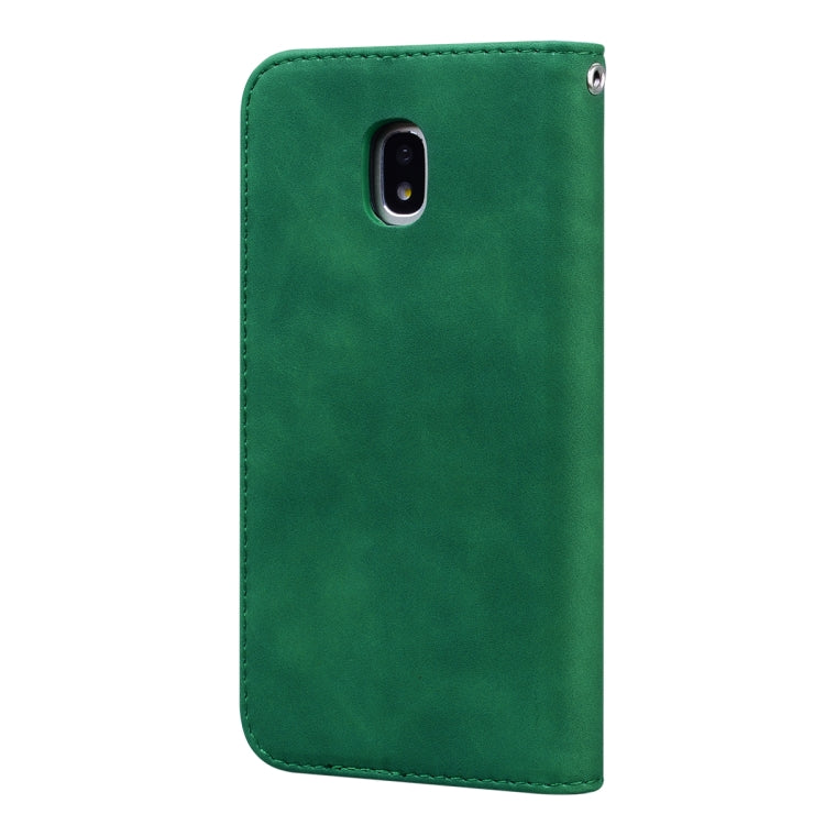 For Samsung Galaxy J3 / J330  (EU)  Frosted Business Magnetic Horizontal Flip PU Leather Case with Holder & Card Slot & Lanyard