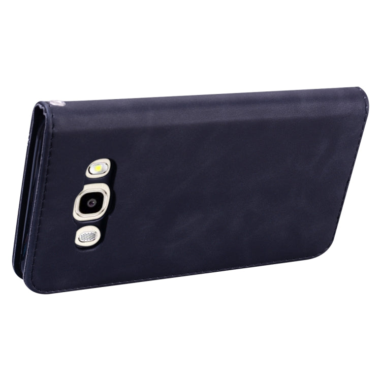 For Samsung Galaxy J5 (2016) / J510 Frosted Business Magnetic Horizontal Flip PU Leather Case with Holder & Card Slot & Lanyard