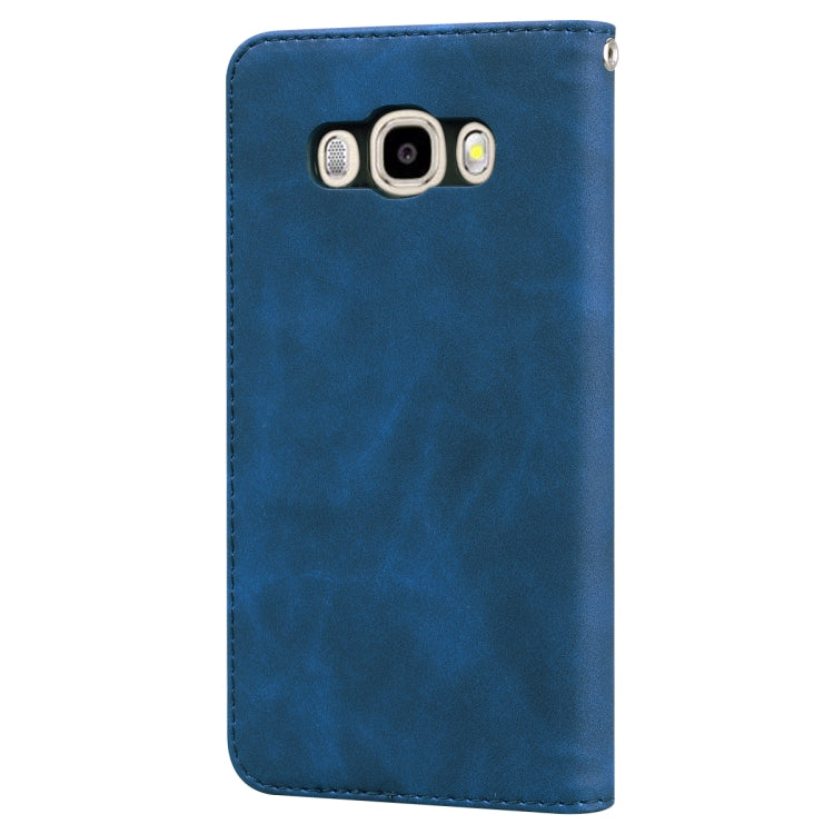 For Samsung Galaxy J5 (2016) / J510 Frosted Business Magnetic Horizontal Flip PU Leather Case with Holder & Card Slot & Lanyard