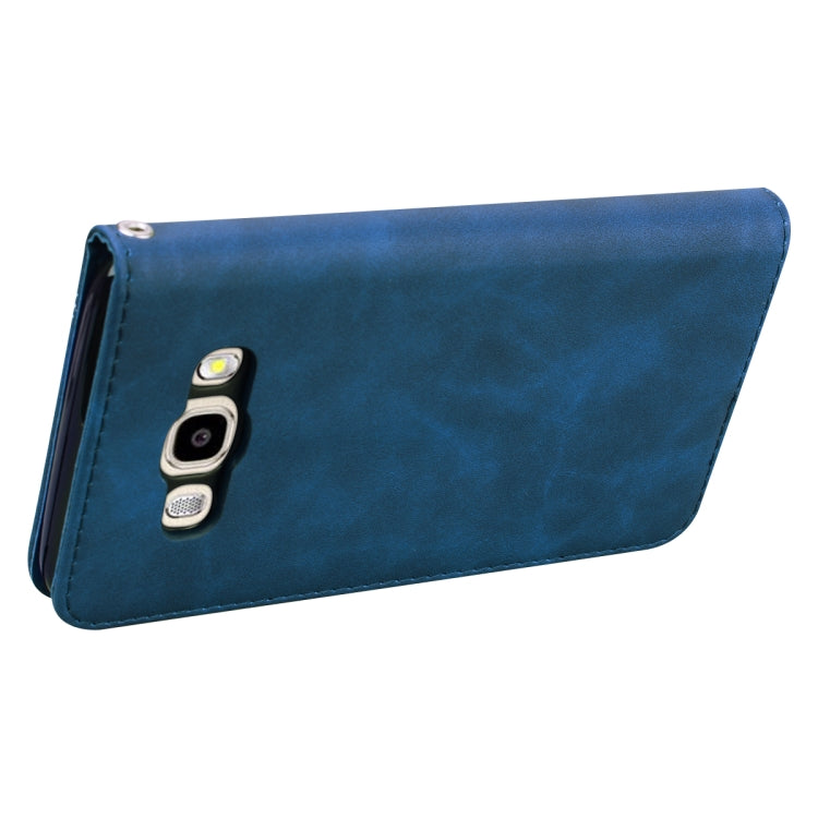 For Samsung Galaxy J5 (2016) / J510 Frosted Business Magnetic Horizontal Flip PU Leather Case with Holder & Card Slot & Lanyard