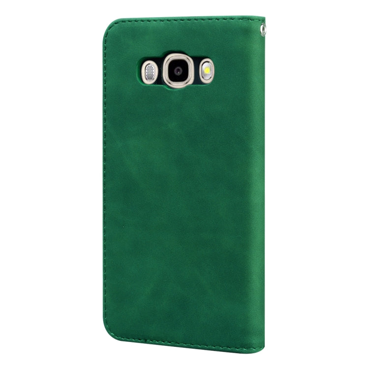 For Samsung Galaxy J5 (2016) / J510 Frosted Business Magnetic Horizontal Flip PU Leather Case with Holder & Card Slot & Lanyard