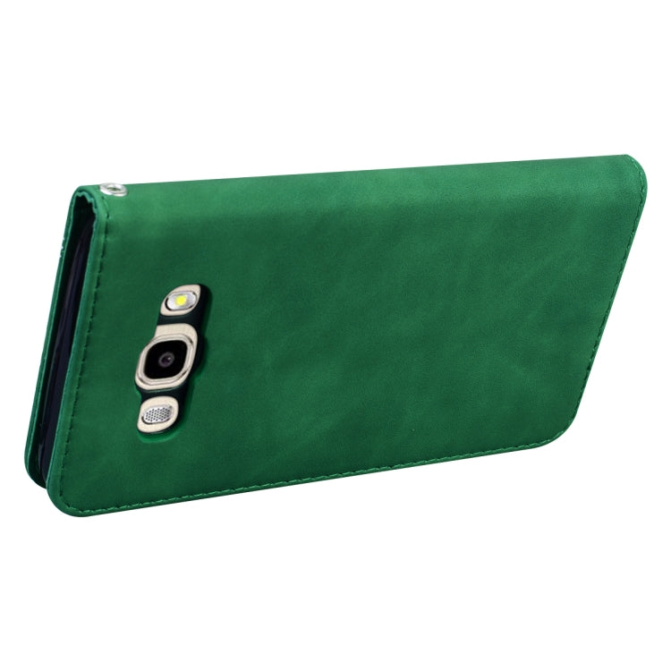 For Samsung Galaxy J5 (2016) / J510 Frosted Business Magnetic Horizontal Flip PU Leather Case with Holder & Card Slot & Lanyard