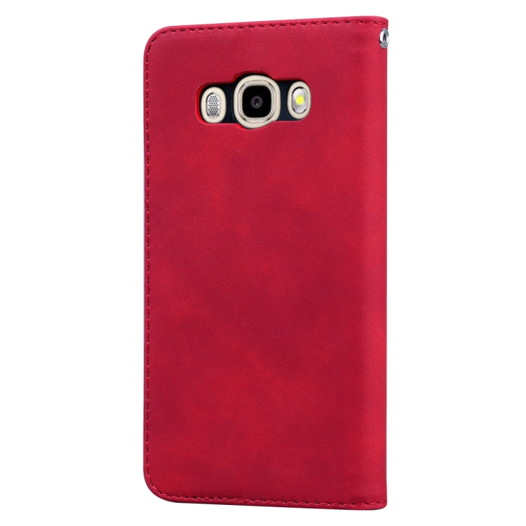 For Samsung Galaxy J5 (2016) / J510 Frosted Business Magnetic Horizontal Flip PU Leather Case with Holder & Card Slot & Lanyard