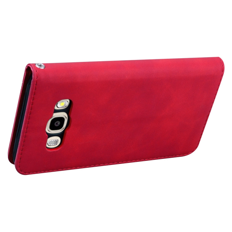 For Samsung Galaxy J5 (2016) / J510 Frosted Business Magnetic Horizontal Flip PU Leather Case with Holder & Card Slot & Lanyard