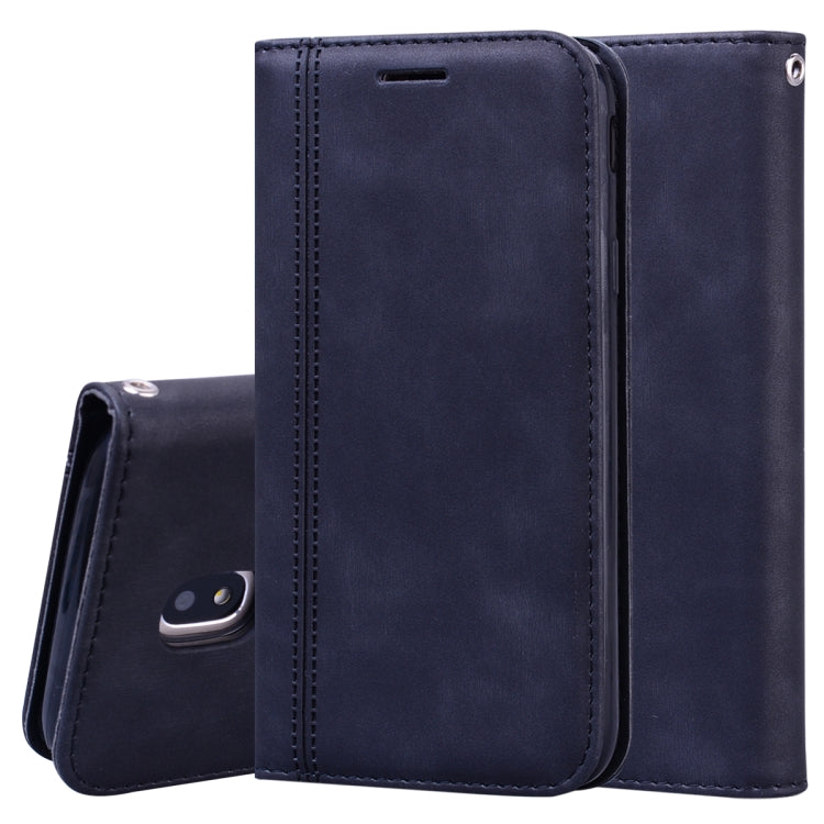For Samsung Galaxy J5 / J530 (EU) Frosted Business Magnetic Horizontal Flip PU Leather Case with Holder & Card Slot & Lanyard