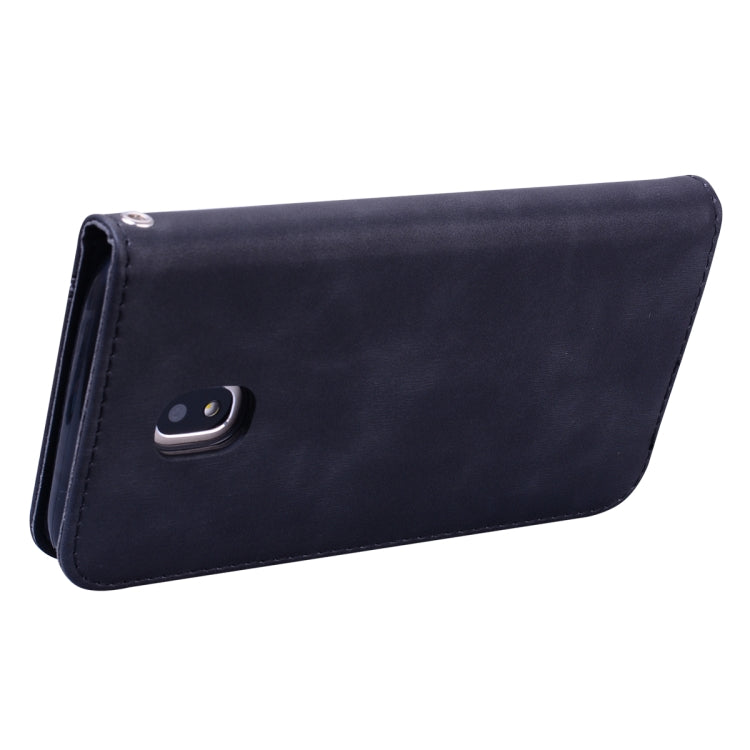 For Samsung Galaxy J5 / J530 (EU) Frosted Business Magnetic Horizontal Flip PU Leather Case with Holder & Card Slot & Lanyard