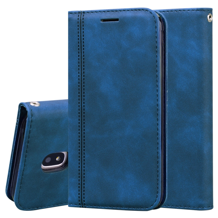 For Samsung Galaxy J5 / J530 (EU) Frosted Business Magnetic Horizontal Flip PU Leather Case with Holder & Card Slot & Lanyard