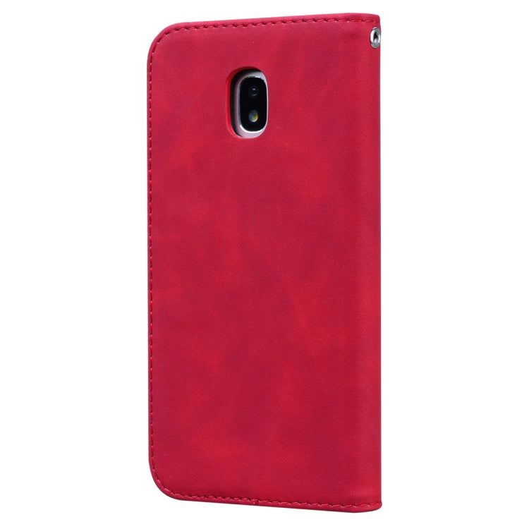 For Samsung Galaxy J5 / J530 (EU) Frosted Business Magnetic Horizontal Flip PU Leather Case with Holder & Card Slot & Lanyard