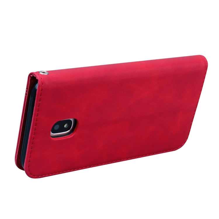 For Samsung Galaxy J5 / J530 (EU) Frosted Business Magnetic Horizontal Flip PU Leather Case with Holder & Card Slot & Lanyard