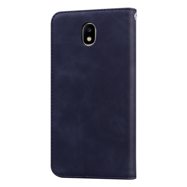 For Samsung Galaxy J7 / J730 (EU) Frosted Business Magnetic Horizontal Flip PU Leather Case with Holder & Card Slot & Lanyard