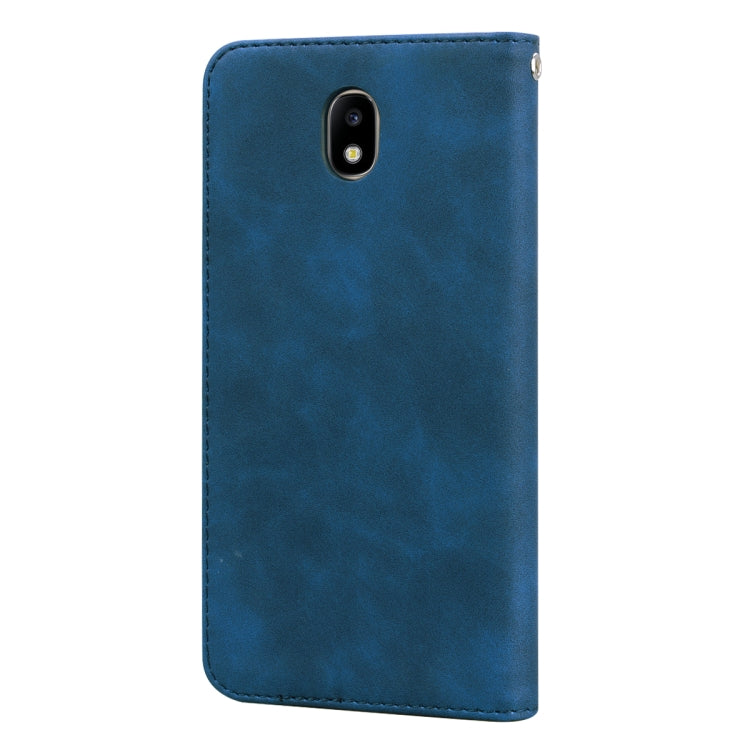 For Samsung Galaxy J7 / J730 (EU) Frosted Business Magnetic Horizontal Flip PU Leather Case with Holder & Card Slot & Lanyard