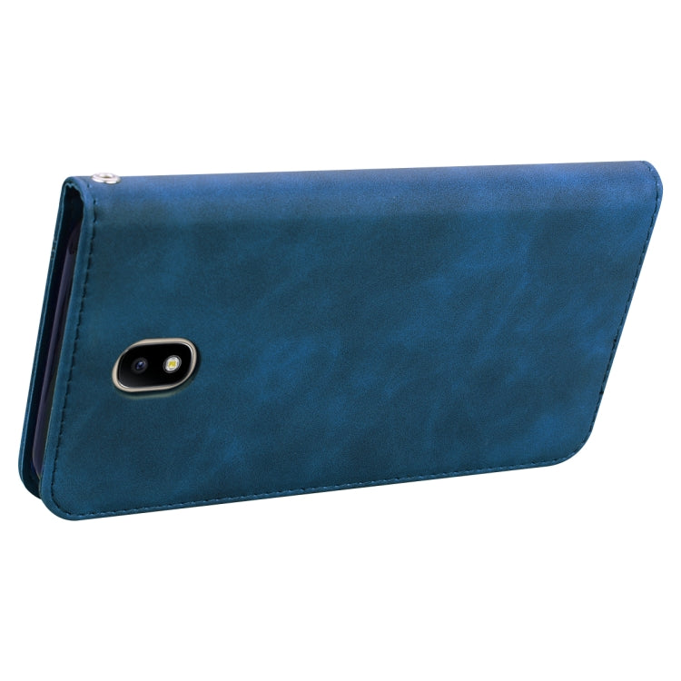 For Samsung Galaxy J7 / J730 (EU) Frosted Business Magnetic Horizontal Flip PU Leather Case with Holder & Card Slot & Lanyard