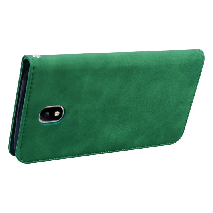 For Samsung Galaxy J7 / J730 (EU) Frosted Business Magnetic Horizontal Flip PU Leather Case with Holder & Card Slot & Lanyard