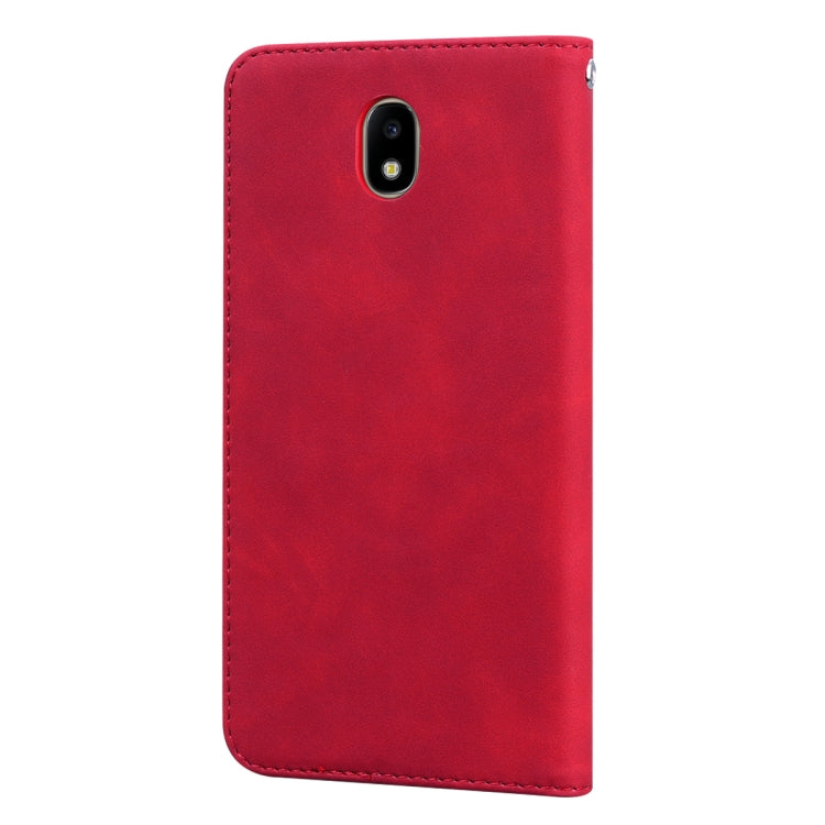 For Samsung Galaxy J7 / J730 (EU) Frosted Business Magnetic Horizontal Flip PU Leather Case with Holder & Card Slot & Lanyard