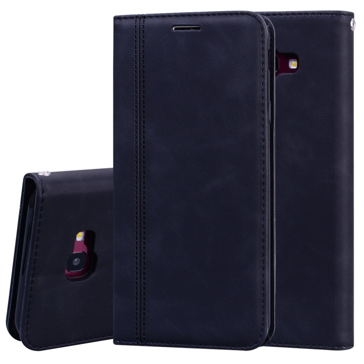 For Samsung Galaxy J4 Plus (2018) Frosted Business Magnetic Horizontal Flip PU Leather Case with Holder & Card Slot & Lanyard