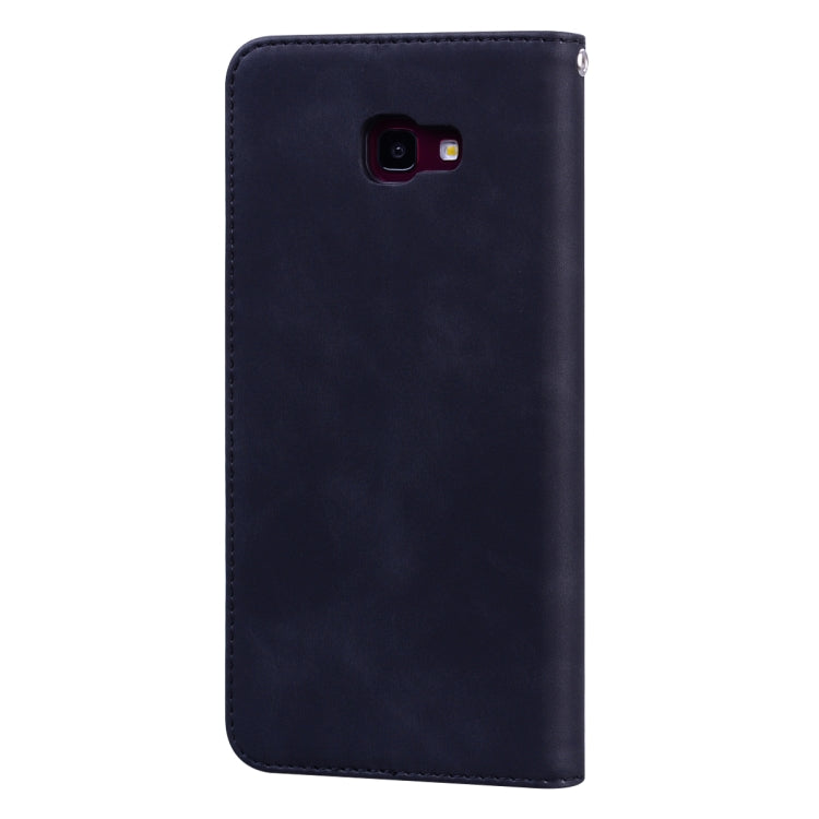 For Samsung Galaxy J4 Plus (2018) Frosted Business Magnetic Horizontal Flip PU Leather Case with Holder & Card Slot & Lanyard