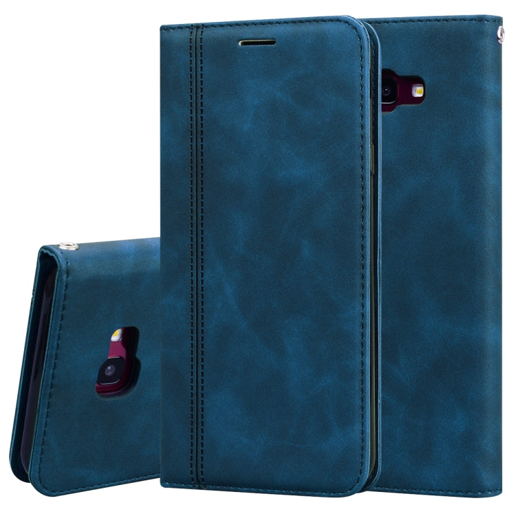For Samsung Galaxy J4 Plus (2018) Frosted Business Magnetic Horizontal Flip PU Leather Case with Holder & Card Slot & Lanyard