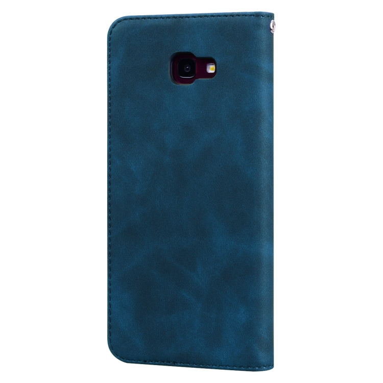 For Samsung Galaxy J4 Plus (2018) Frosted Business Magnetic Horizontal Flip PU Leather Case with Holder & Card Slot & Lanyard