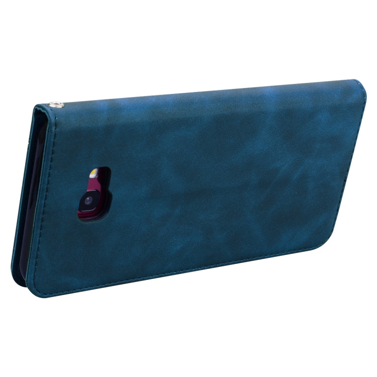 For Samsung Galaxy J4 Plus (2018) Frosted Business Magnetic Horizontal Flip PU Leather Case with Holder & Card Slot & Lanyard