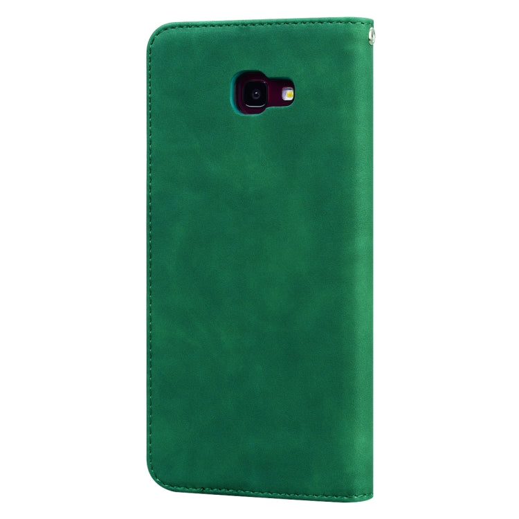 For Samsung Galaxy J4 Plus (2018) Frosted Business Magnetic Horizontal Flip PU Leather Case with Holder & Card Slot & Lanyard