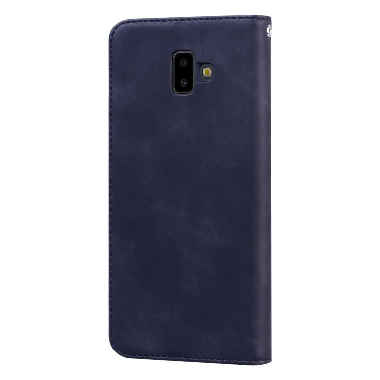 For Samsung Galaxy J6 Plus (2018) Frosted Business Magnetic Horizontal Flip PU Leather Case with Holder & Card Slot & Lanyard