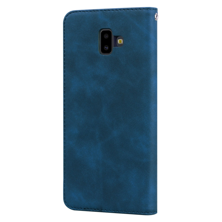 For Samsung Galaxy J6 Plus (2018) Frosted Business Magnetic Horizontal Flip PU Leather Case with Holder & Card Slot & Lanyard