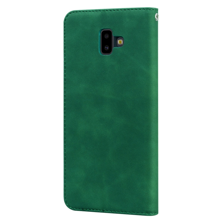 For Samsung Galaxy J6 Plus (2018) Frosted Business Magnetic Horizontal Flip PU Leather Case with Holder & Card Slot & Lanyard