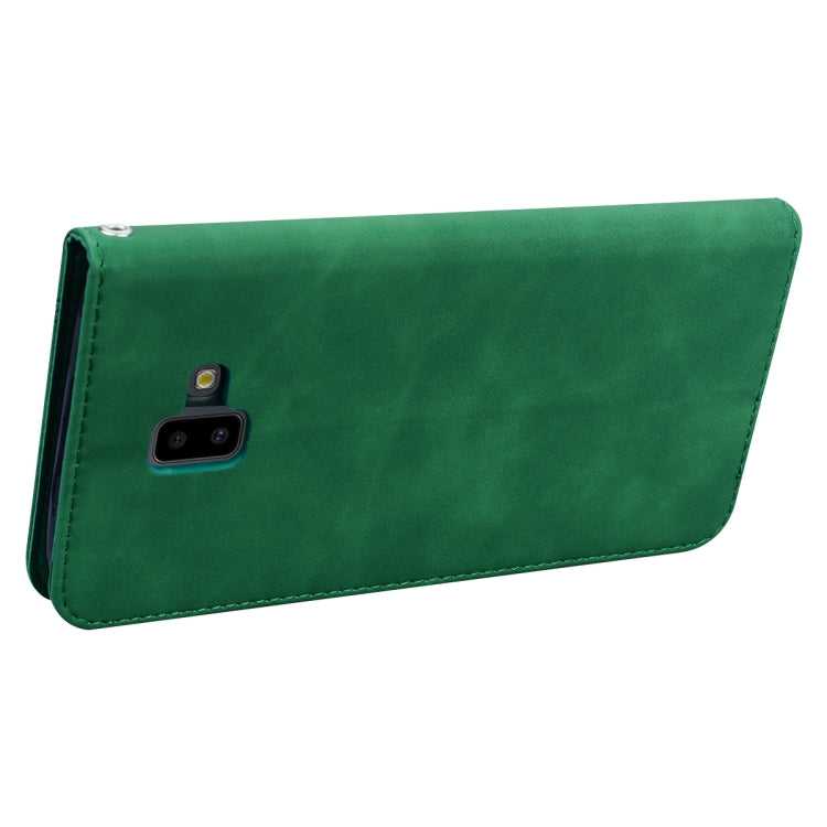 For Samsung Galaxy J6 Plus (2018) Frosted Business Magnetic Horizontal Flip PU Leather Case with Holder & Card Slot & Lanyard