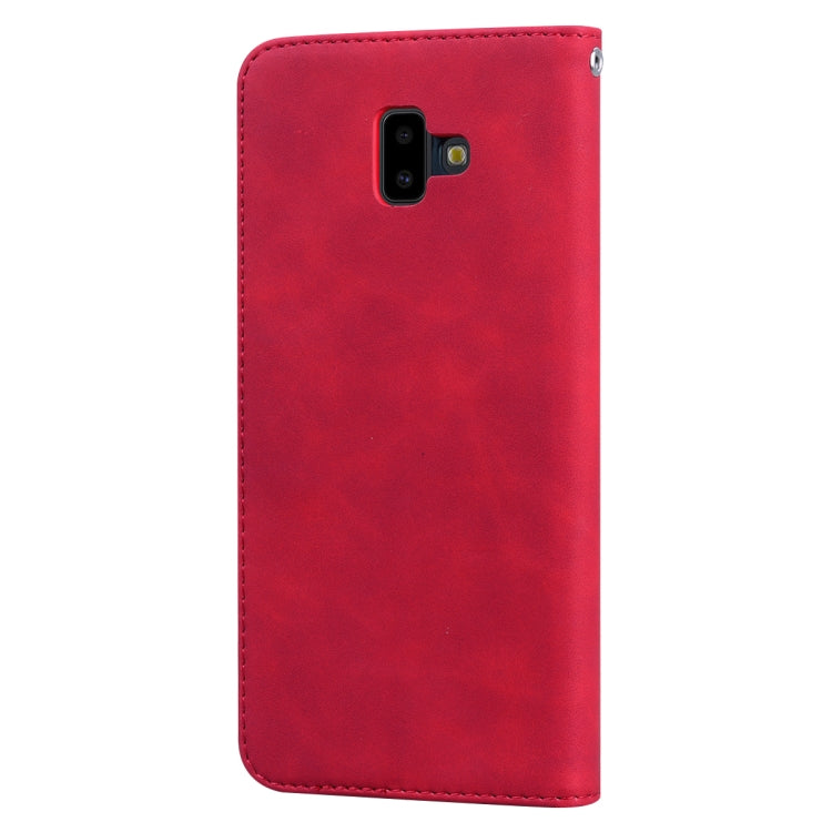 For Samsung Galaxy J6 Plus (2018) Frosted Business Magnetic Horizontal Flip PU Leather Case with Holder & Card Slot & Lanyard