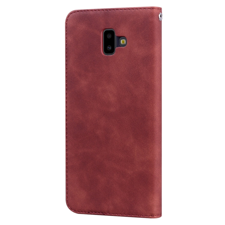 For Samsung Galaxy J6 Plus (2018) Frosted Business Magnetic Horizontal Flip PU Leather Case with Holder & Card Slot & Lanyard