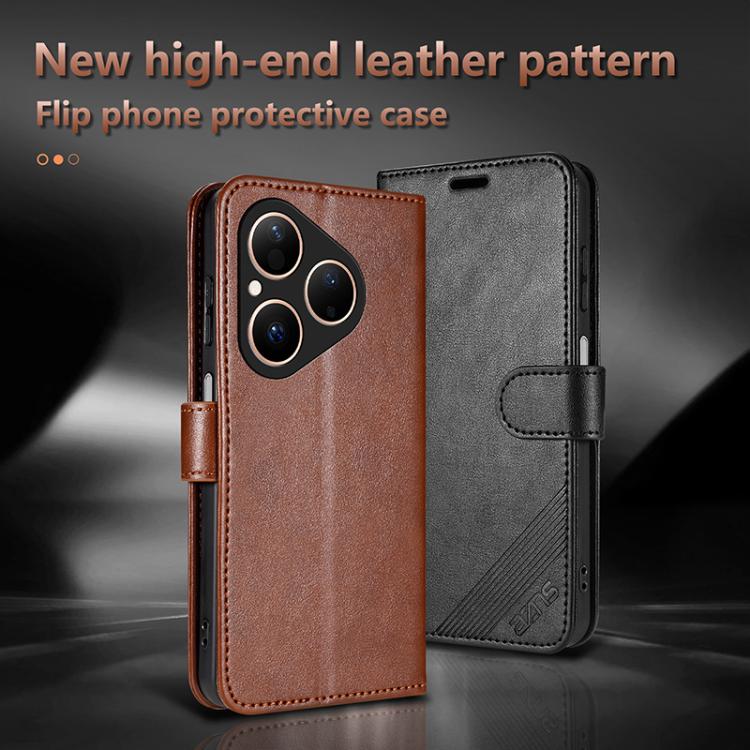 For Huawei Pura 80 5G AZNS Sheepskin Texture Flip Leather Phone Case