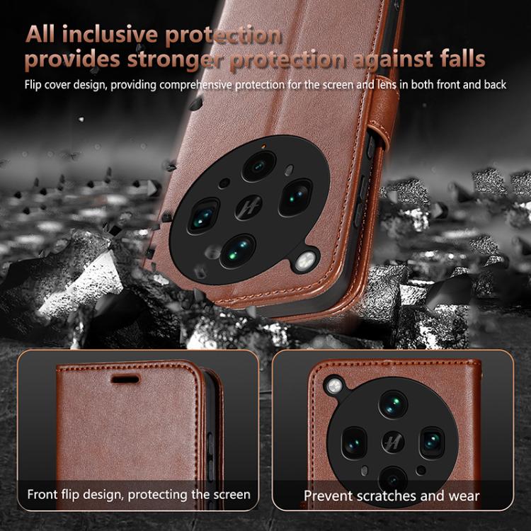 For OPPO Find X8 Ultra AZNS Sheepskin Texture Flip Leather Phone Case