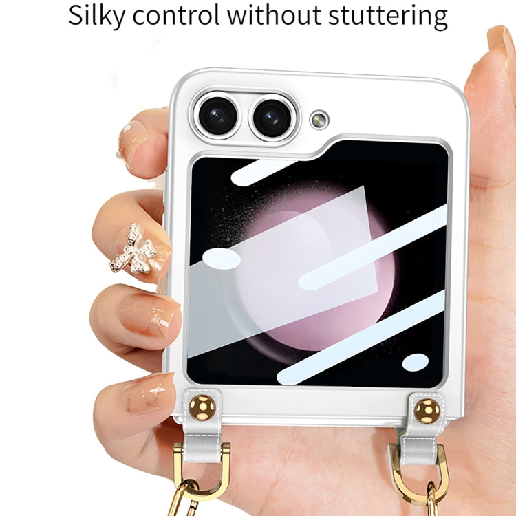 For Samsung Galaxy Z Flip5 GKK Cross-body Ultra-thin PC Phone Case with Strap