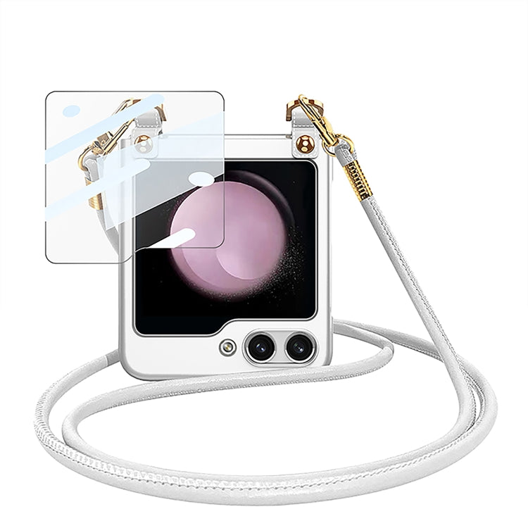 For Samsung Galaxy Z Flip5 GKK Cross-body Ultra-thin PC Phone Case with Strap