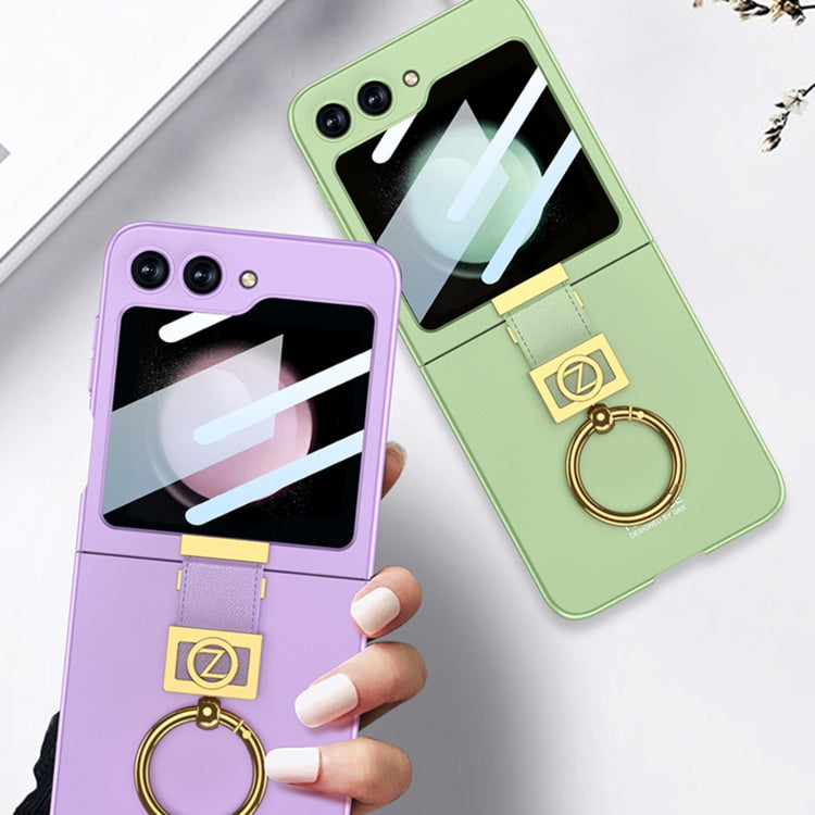 For Samsung Galaxy Z Flip5 GKK Ultra-thin Z Ring Holder PC Phone Case