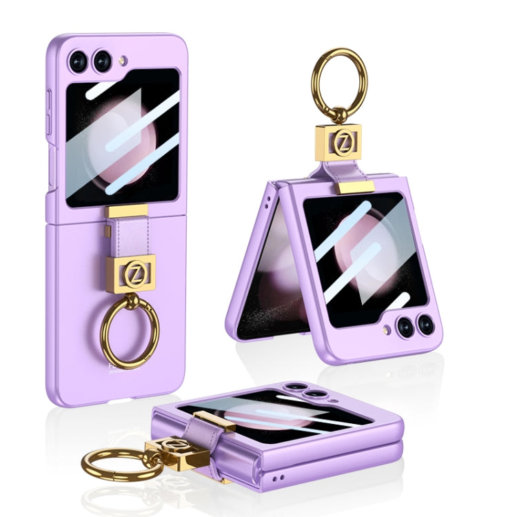 For Samsung Galaxy Z Flip5 GKK Ultra-thin Z Ring Holder PC Phone Case