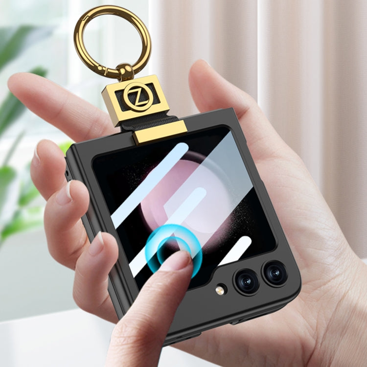 For Samsung Galaxy Z Flip5 GKK Ultra-thin Z Ring Holder PC Phone Case