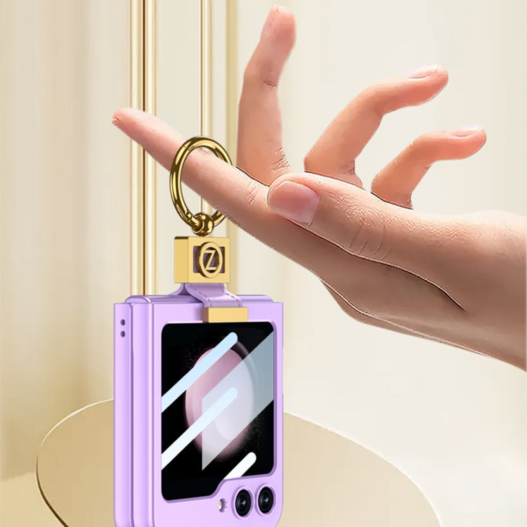 For Samsung Galaxy Z Flip5 GKK Ultra-thin Z Ring Holder PC Phone Case
