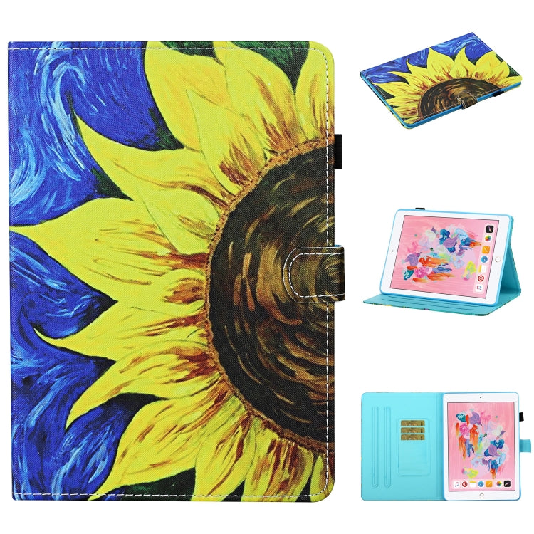 For iPad Air Colored Drawing Stitching Horizontal Flip Leather Case with Holder & Card Slots & Sleep / Wake-up Function & Anti-skid strip