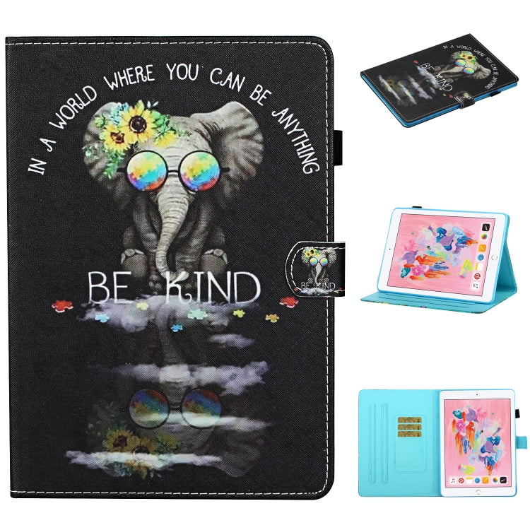 For iPad Air 2 Colored Drawing Stitching Horizontal Flip Leather Case with Holder & Card Slots & Sleep / Wake-up Function & Anti-skid strip