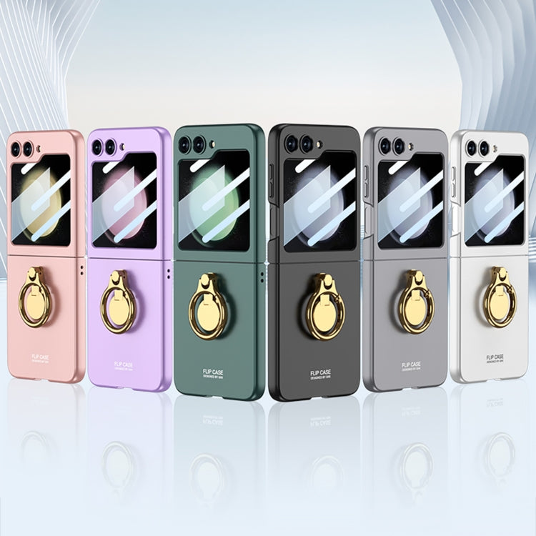 For Samsung Galaxy Z Flip5 GKK Ultra-thin Triaxial Ring Holder PC Phone Case