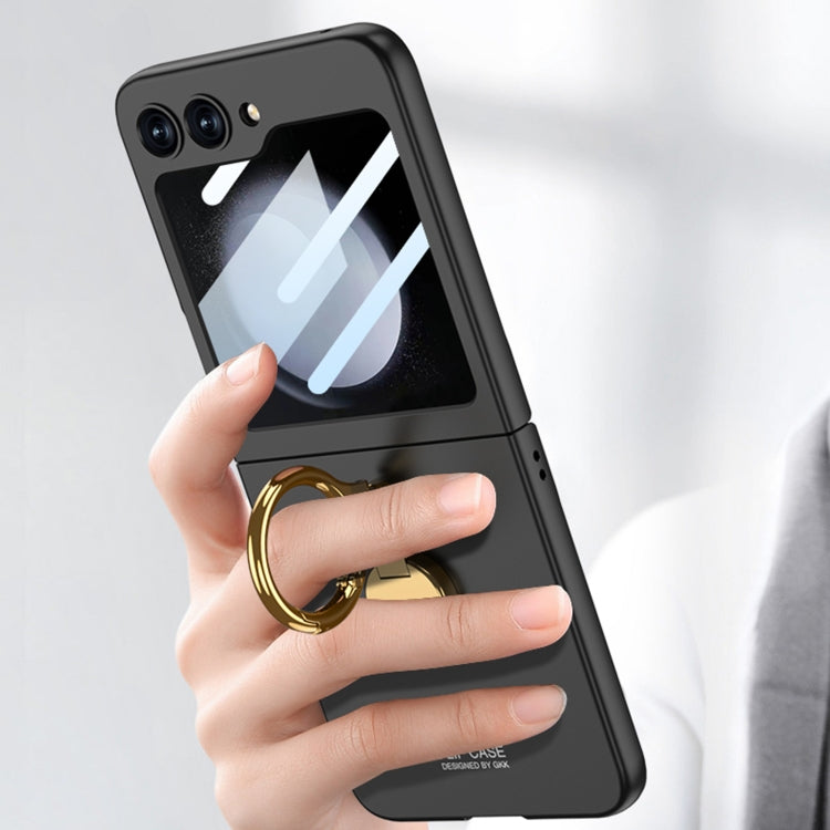 For Samsung Galaxy Z Flip5 GKK Ultra-thin Triaxial Ring Holder PC Phone Case