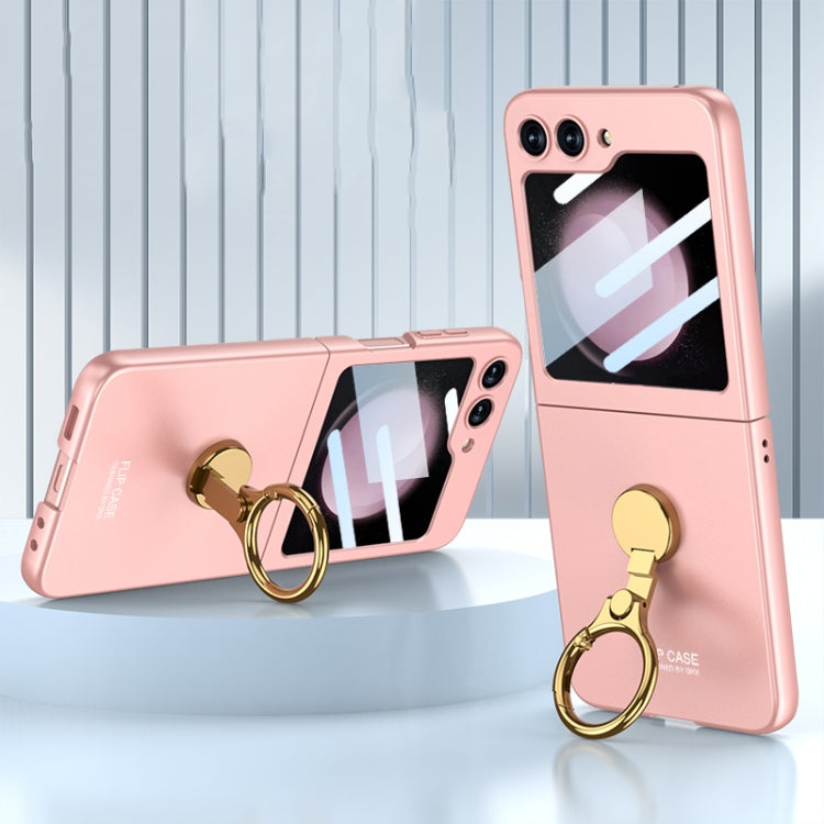 For Samsung Galaxy Z Flip5 GKK Ultra-thin Triaxial Ring Holder PC Phone Case