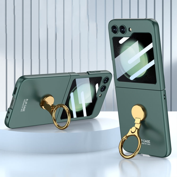 For Samsung Galaxy Z Flip5 GKK Ultra-thin Triaxial Ring Holder PC Phone Case