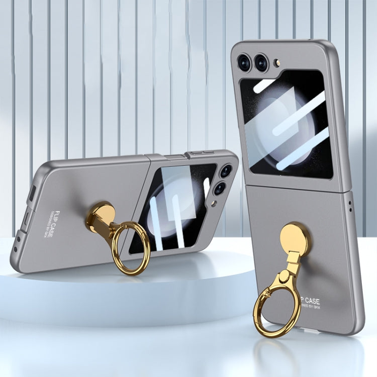 For Samsung Galaxy Z Flip5 GKK Ultra-thin Triaxial Ring Holder PC Phone Case